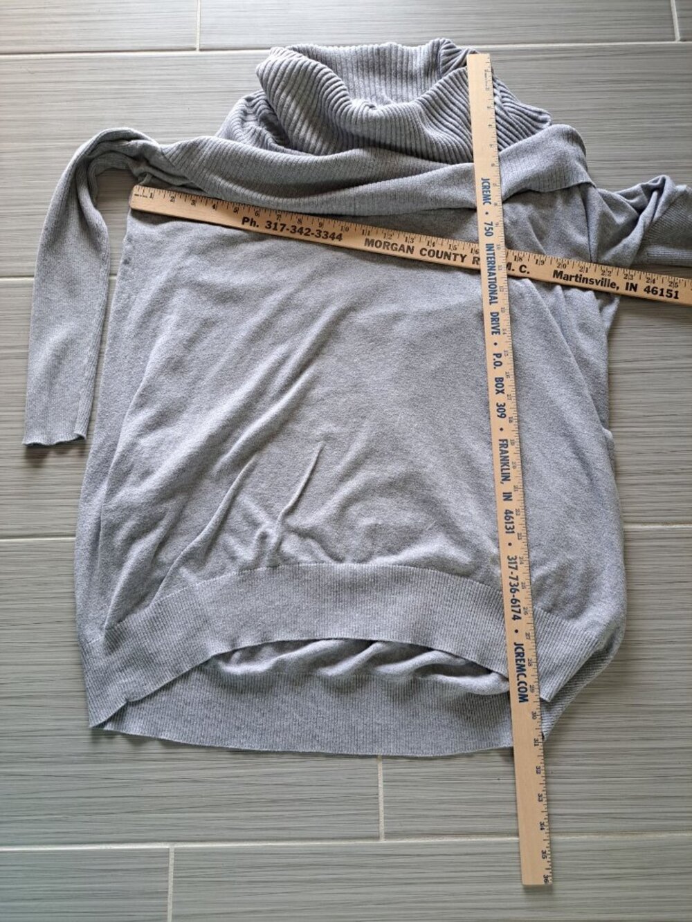 Victorias Secret Cashmere Bld Gray Off Shoulder Ribbed Knit Oversized Sweater M - Picture 6 of 9